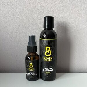 The Beard Club Beard Shampoo 4 oz & Growth Spray 1oz for Beards - NEW